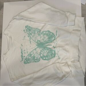 Target Kids White and Green Butterfly Sweatshirt